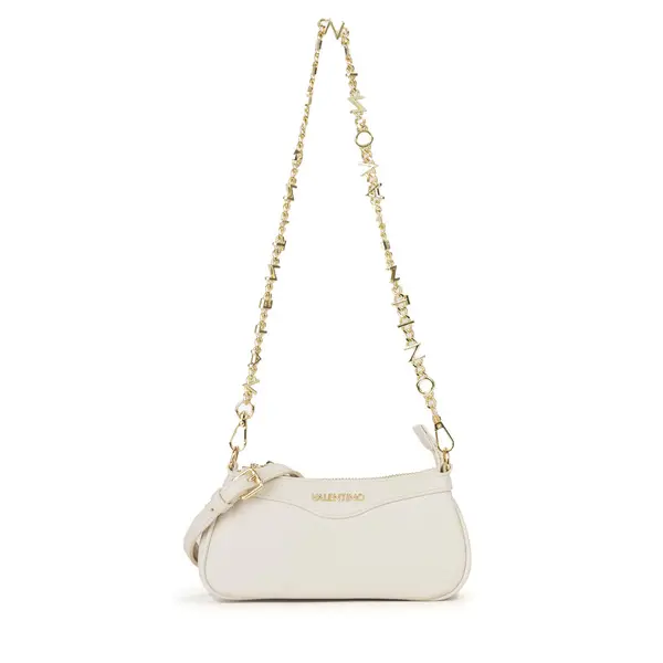 Grained Leather Crossbody Bag with Gold-Tone Logo Letter Chain Strap Image