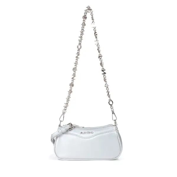 Grained Leather Crossbody Bag with Gold-Tone Logo Letter Chain Strap