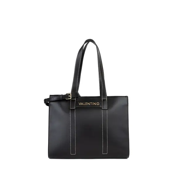 Leather Flap Shoulder Bag with Gold-Tone Chain Details Image