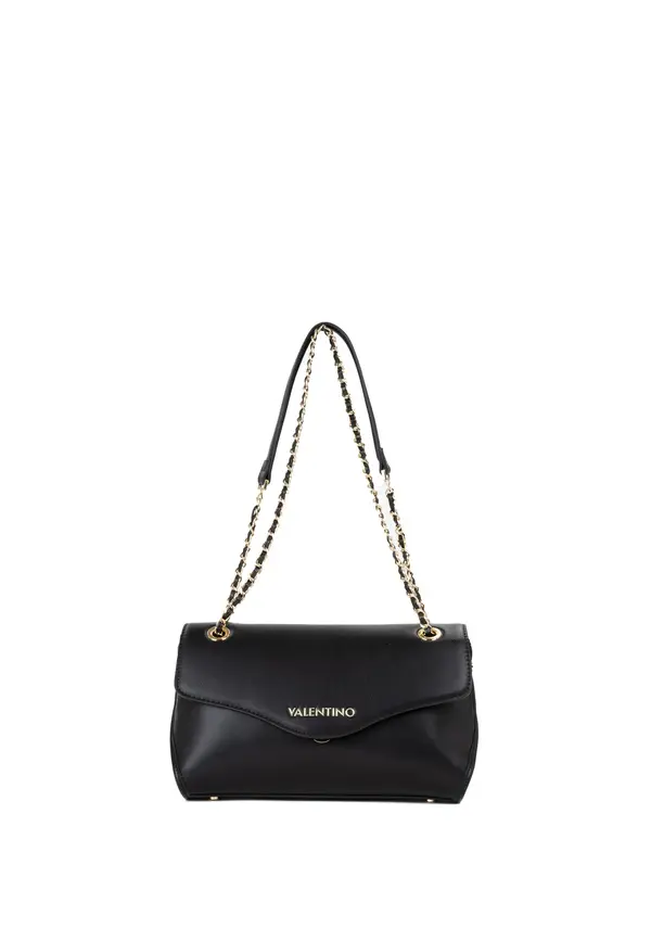 Envelope Flap Shoulder Bag with Interwoven Gold Chain Strap Image