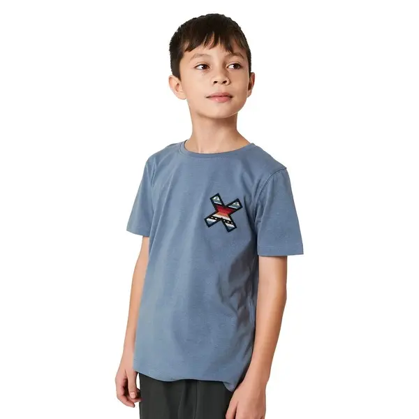 Kids Neutral Sky Blue Ethno-X Graphic Short Sleeve T-Shirt Image