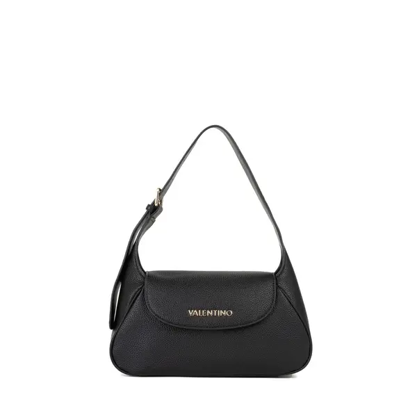 Leather Curved Hobo Bag with Gold Hardware Image