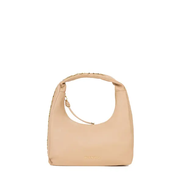 Grained Leather Slouchy Hobo Shoulder Bag