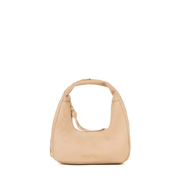 Slouchy Hobo Shoulder Bag with Gold Chain Detail