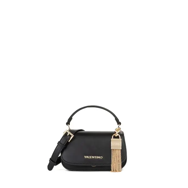 Small Smooth Leather Top Handle Bag with Gold Tassel Charm Image