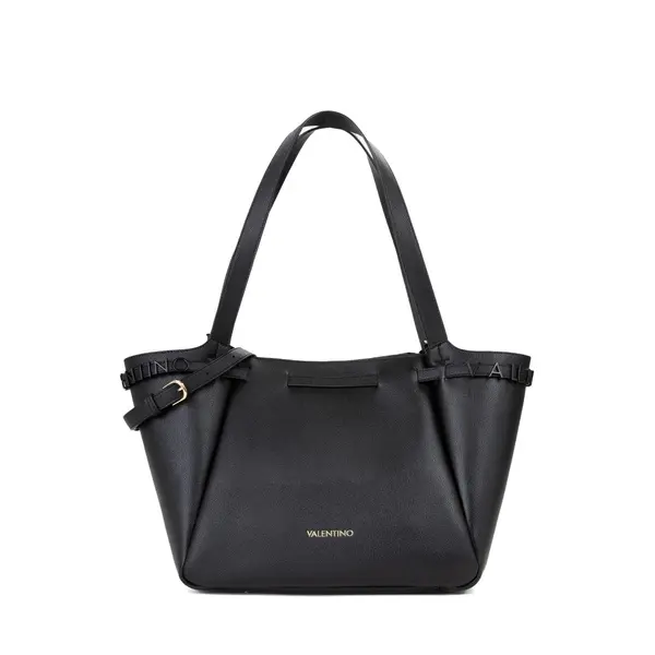 Large Grained Leather Tote Bag Set with Matching Pouch Image