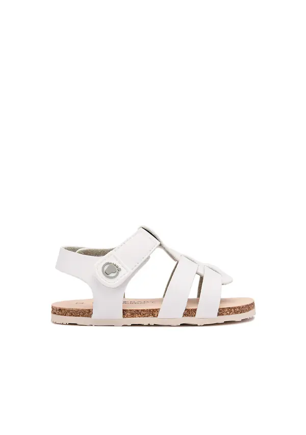 Baby Girl Leather Strappy Cork-Sole Sandals  Image