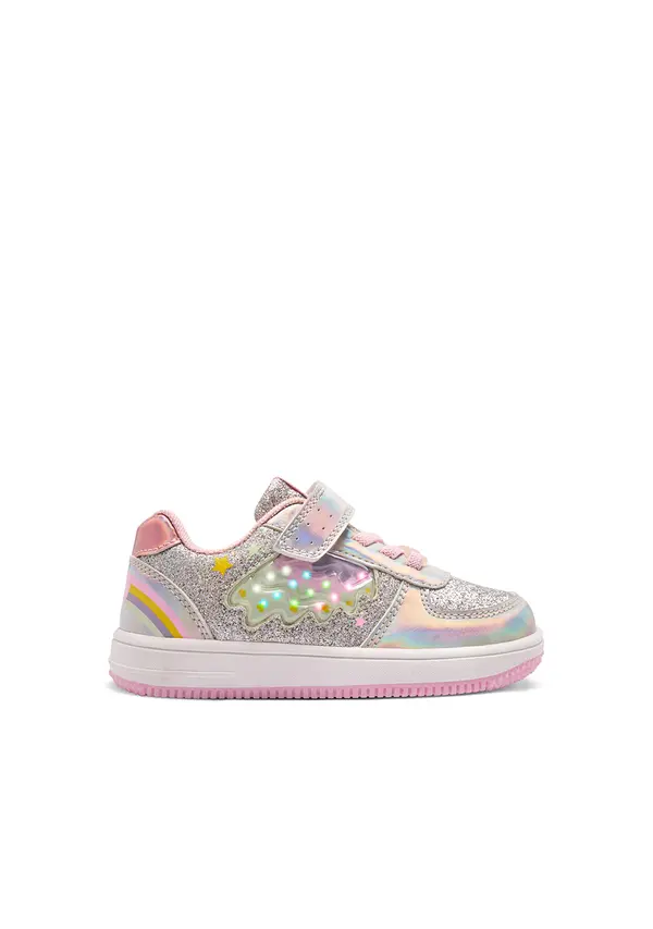 Kids Girls Glitter Rainbow Light Sneakers  Image