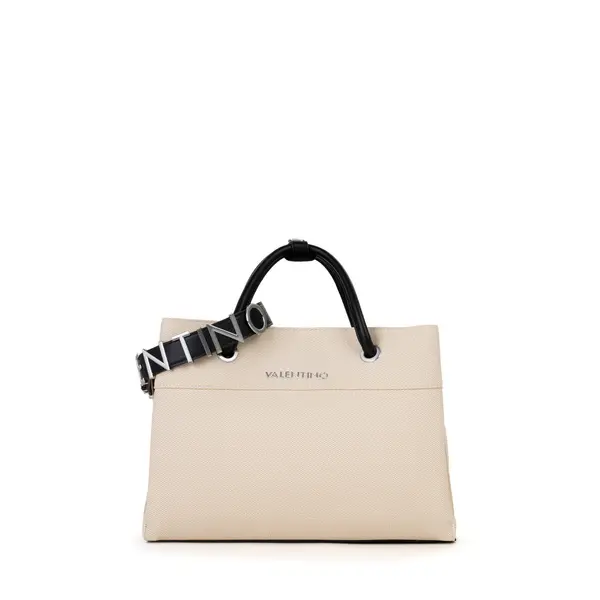 Large Tote Bag with Black Leather Handles Image