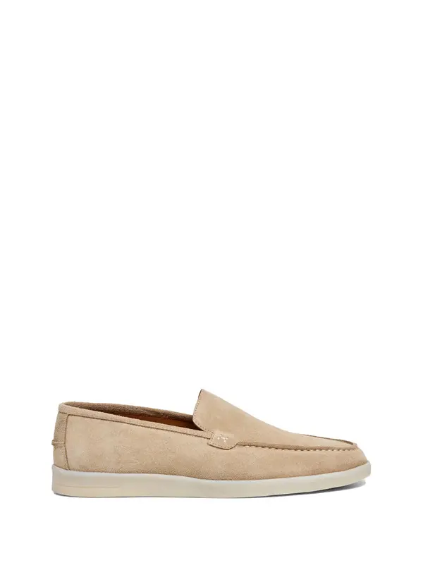 Suede Slip-On Loafers With White Soles Image