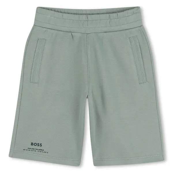 Kids Boys Elasticated Waistband Cotton Logo Casual Shorts Image