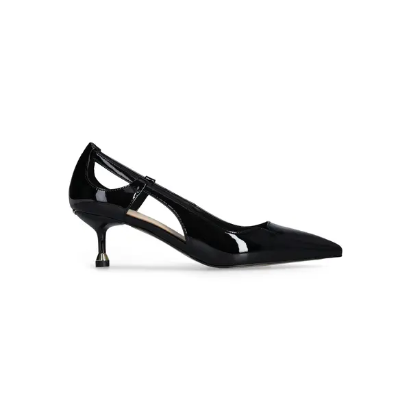 Patent Leather Cut-Out Kitten Heels Pump Image