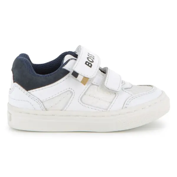 Kids Boys Low Top Leather Velcro Sneakers Image