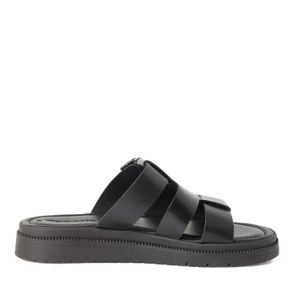 Leather Buckled Platform Slide Image