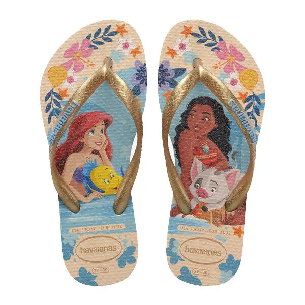 Baby Girl Slim Havaianas x Disney Princess Ariel & Moana Flip-Flop Image