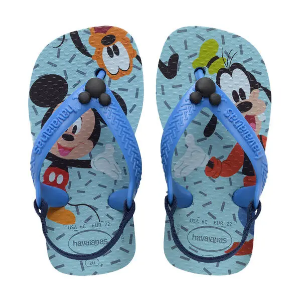 Baby Boy Havaianas x Disney Classics Mickey & Goofy Blue Sandals Image