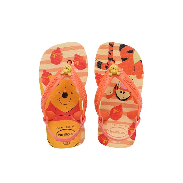 Baby Boy Havaianas x Disney Classics Winnie the Pooh & Tigger Orange Sandals Image