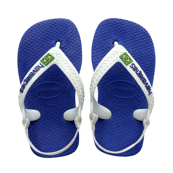 Baby Boy Brasil Logo Blue & White Sandals Image