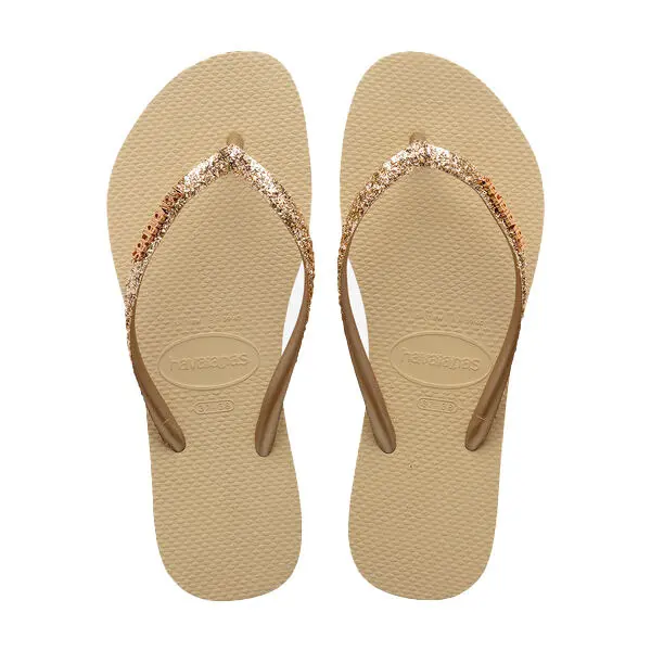 Baby Girl Slim Glitter II Rose Gold Flip-Flop Image