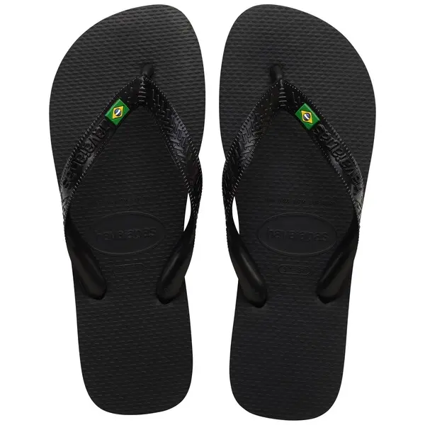 Kids Boys Brasil Logo Black Flip-Flops Image