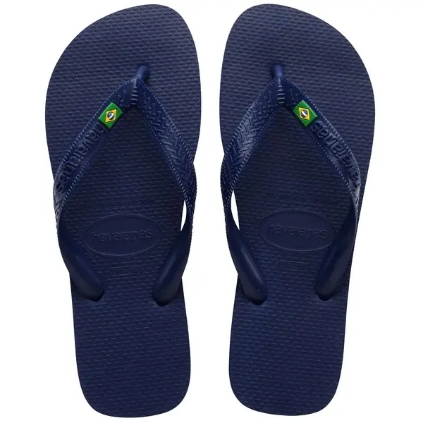 Kids Boys Brasil Logo Navy Blue Flip-Flops Image