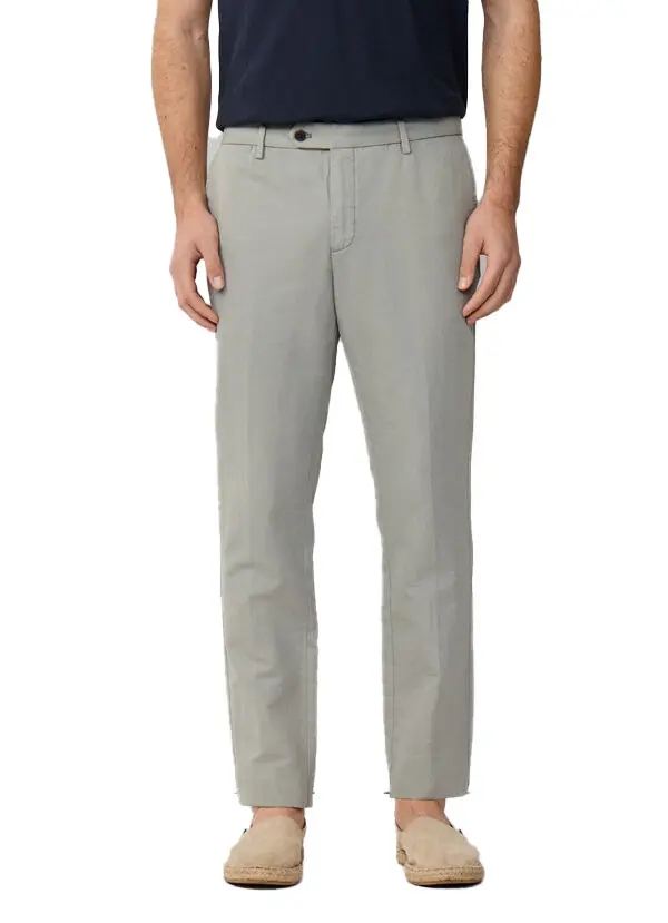 Mid-rise Linen & Wool Carrot Pants