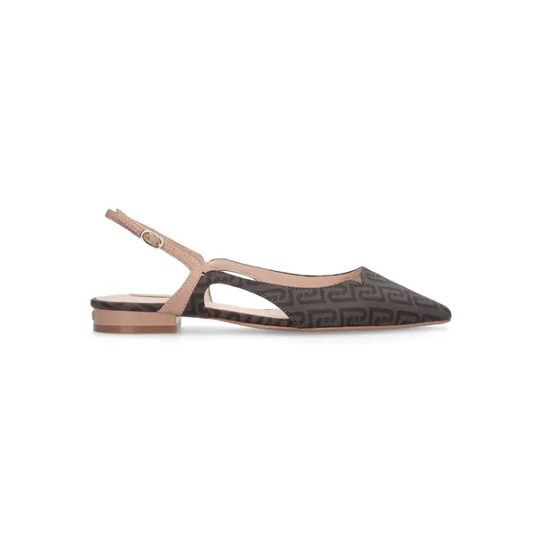 Geometric Print Slingback Ballerinas with Adjustable Ankle Strap Image