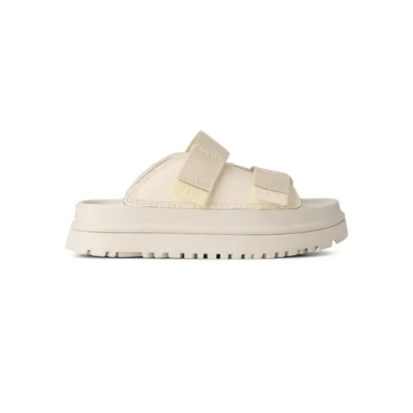 Kids Girls Golden Glow Double Strap Platform Slippers Image