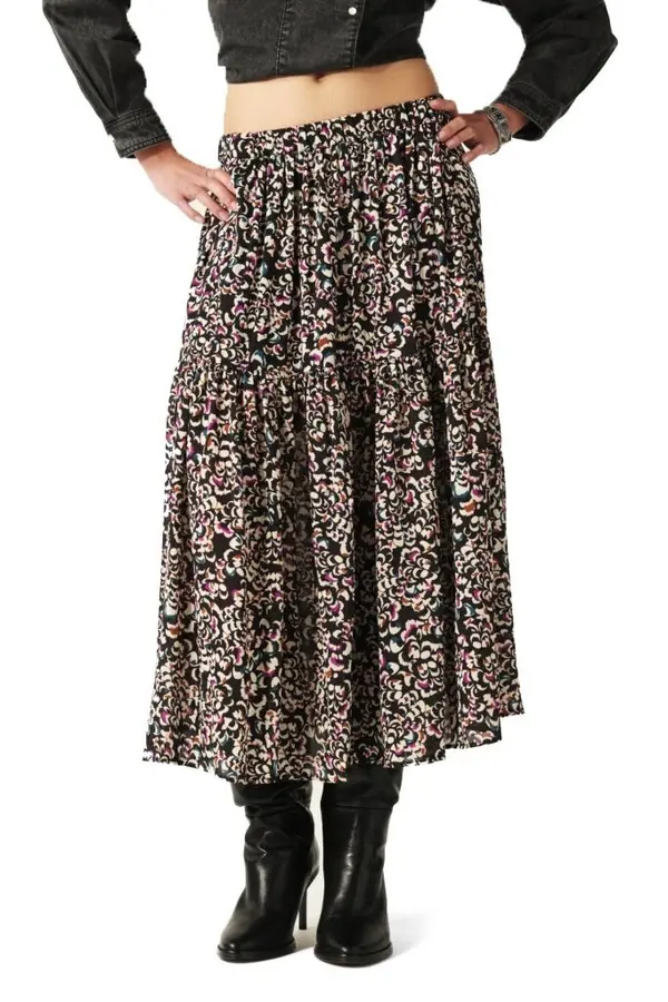 Tiered Midi Skirt