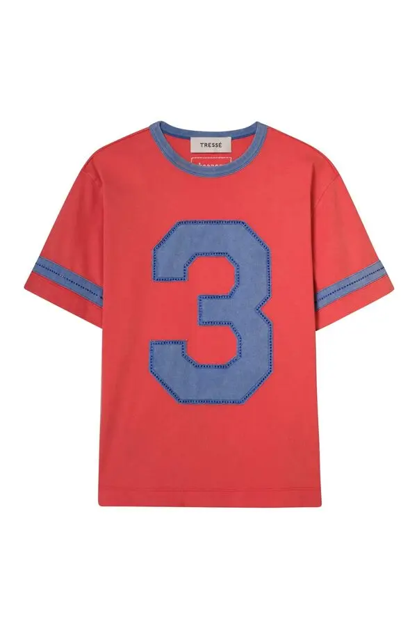 Short sleeves t-shirt adorned with rhinestones