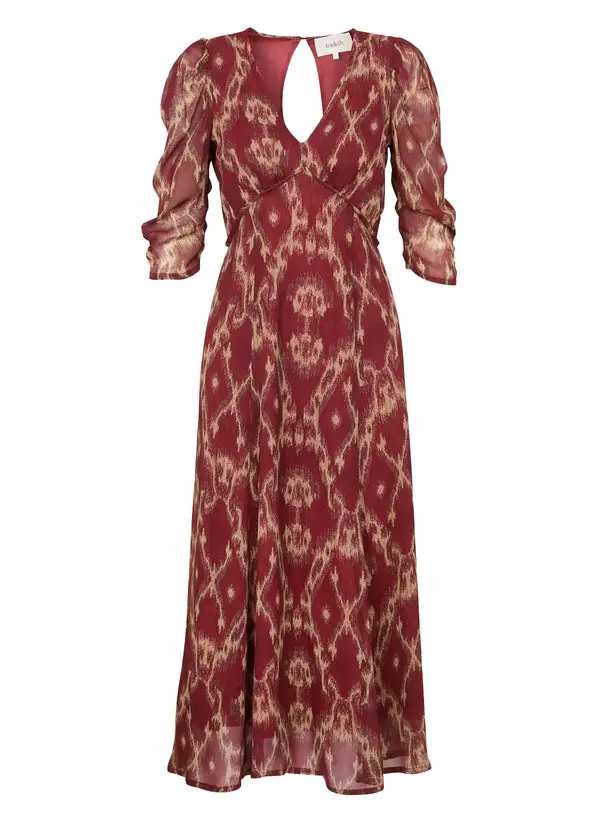 Printe Flowing Midi Dress