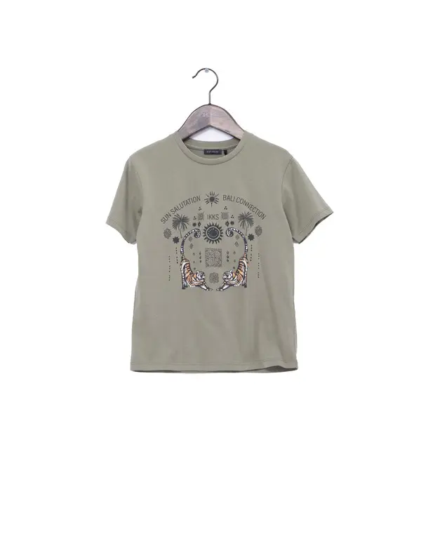  Short Sleeve T-shirt with Tiger Print