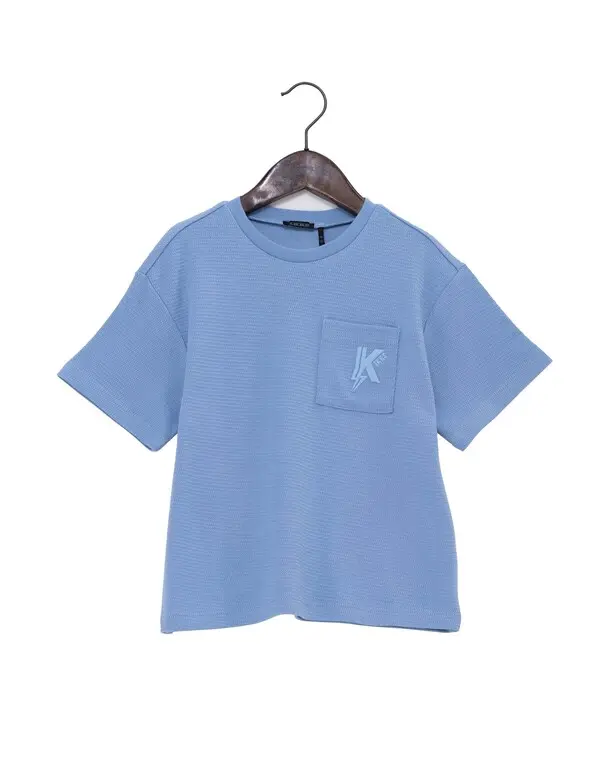  Jacquard T-shirt with Embroidered Pocket