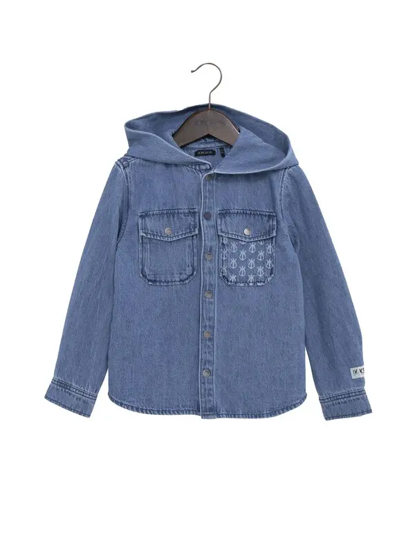  Denim Hooded Shirt 