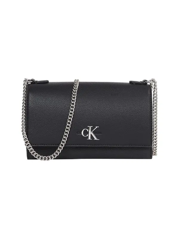 Minimal Monogram Flap Crossbody Bag