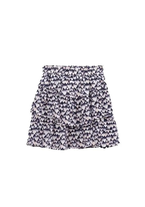  Heart Print Twirling Skirt