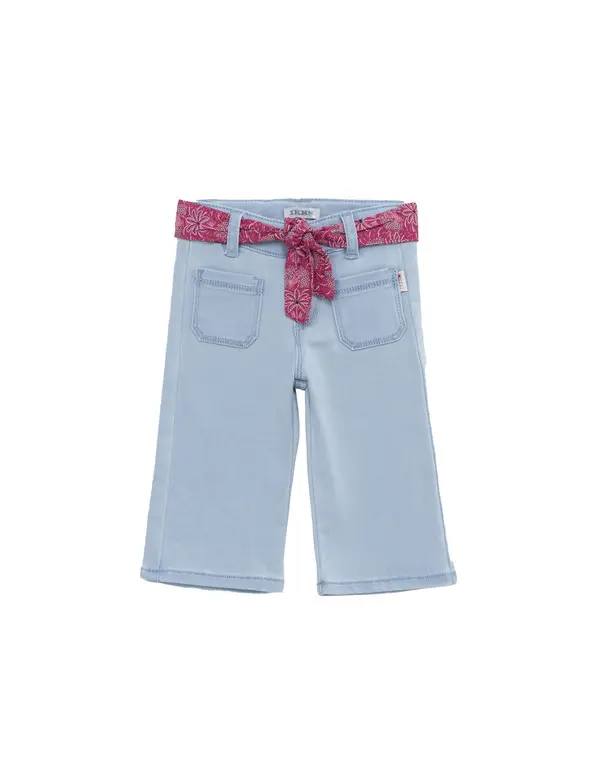  Floral Scarf Wide Leg Jeans
