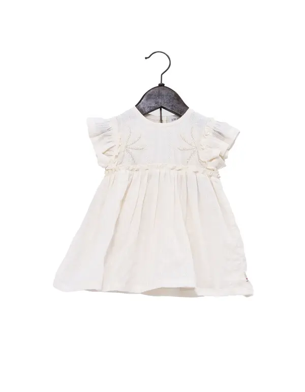  Short Sleeve Dress with Gold Embroidery