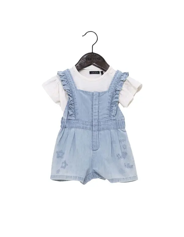  Denim Overall with Ecru T-shirt