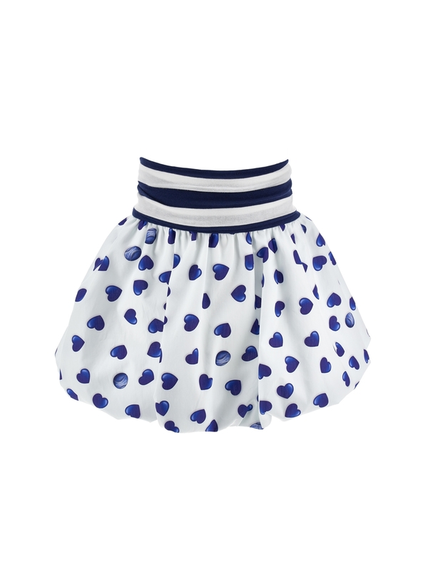  Heart Print Balloon Skirt