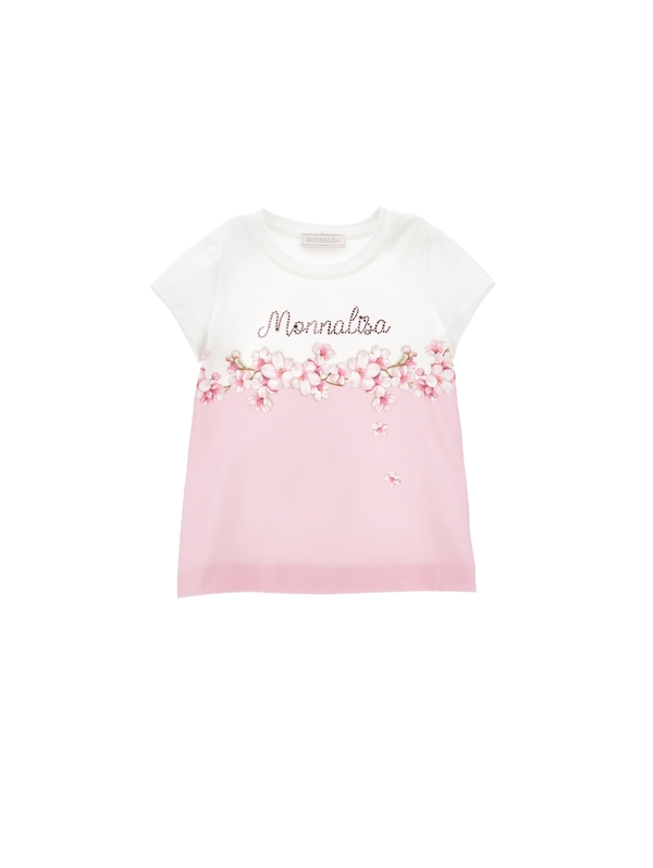  Two-tone T-shirt with Rhinestones