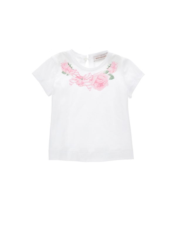  T-Shirt with Rose Necklace