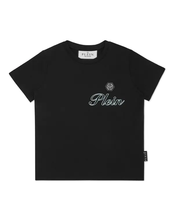  Italic Plain Round Neck T-shirt