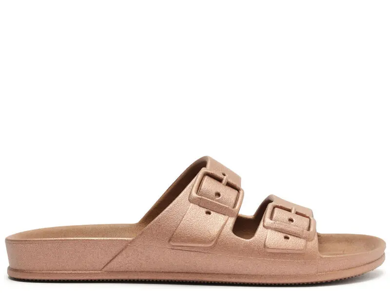 Wide Straps Metallic Slides