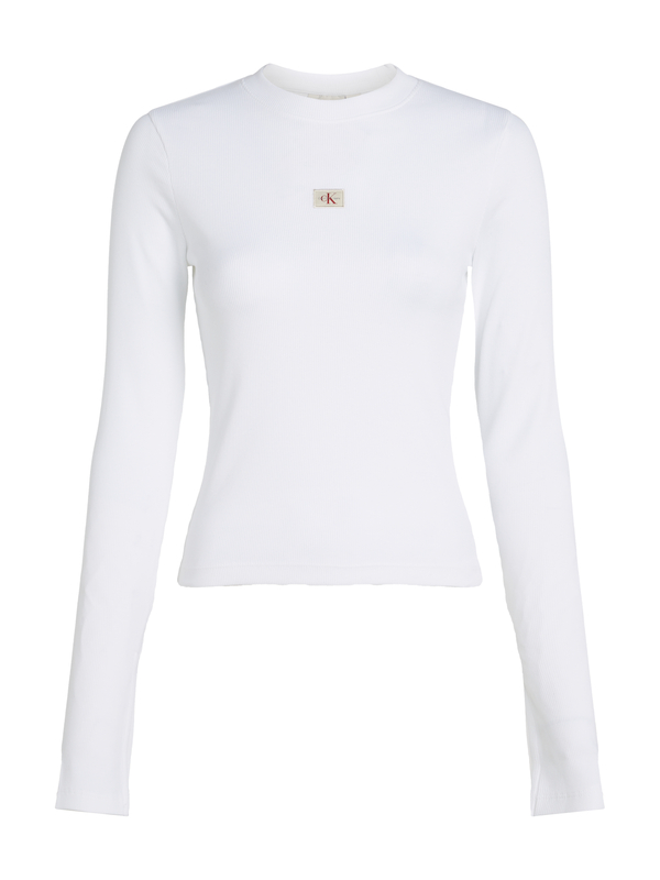 Skinny Ribbed Stretch Cotton Long Sleeve Top
