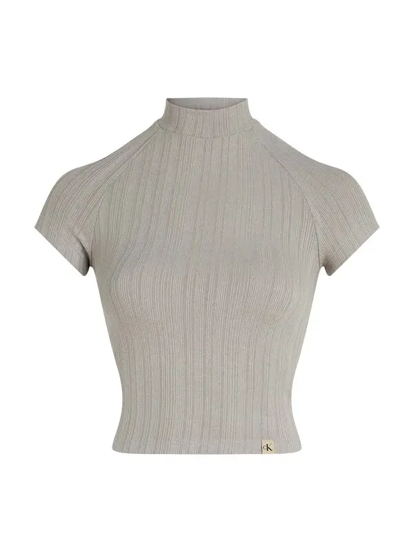 Ribbed Mock Neck Top