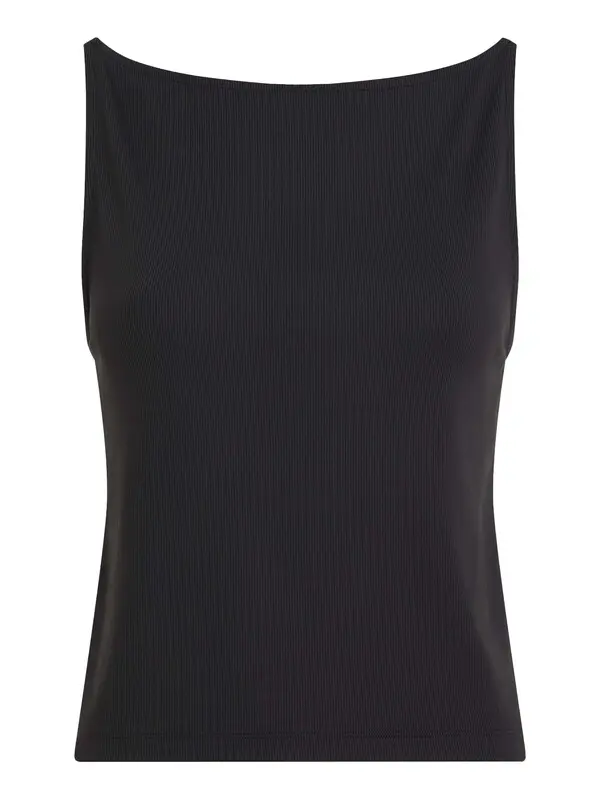 Logo Elastic Open Back Top