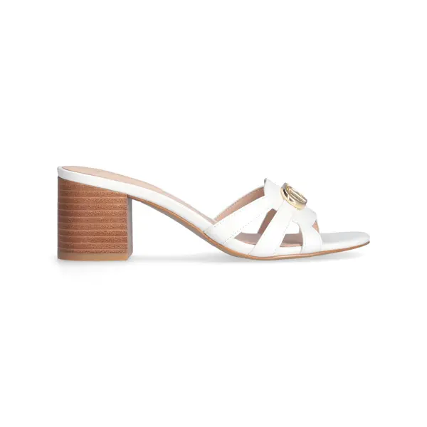 Leather Wide Heel Sandals