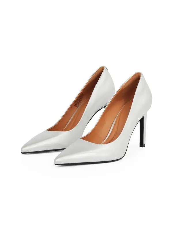 Leather Pointed Toe  Pumps 