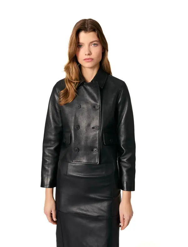 Cropped Leather Jacket